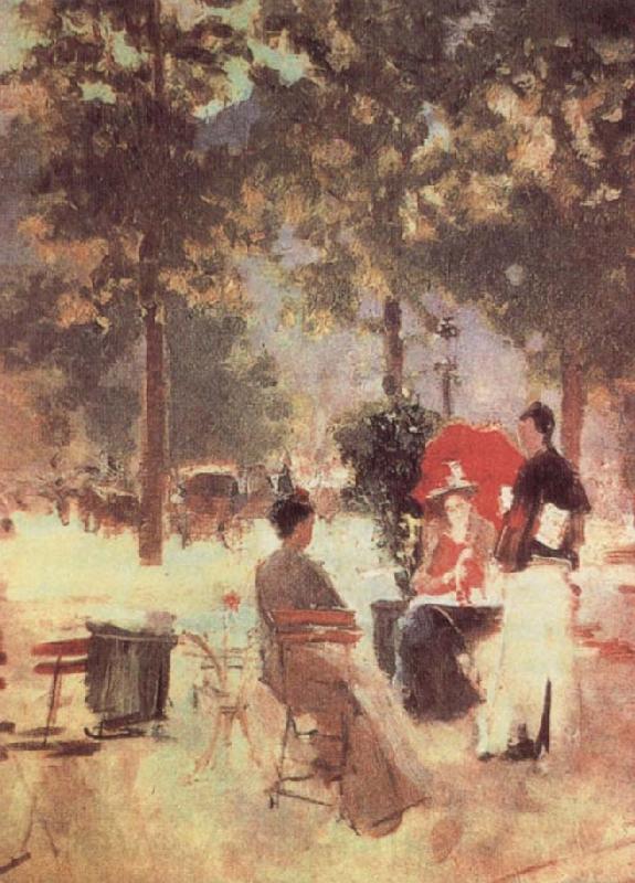 Konstantin Alexeievich Korovin Cafe in Paris Norge oil painting art